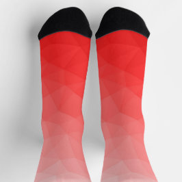 Calcetines Patrón geométrico de malla con gradiente rojo