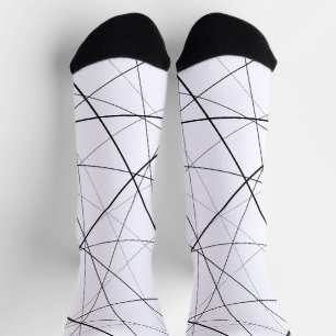 Calcetines Patrón geométrico en blanco y negro
