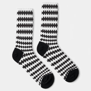 Calcetines Patrón geométrico en blanco y negro