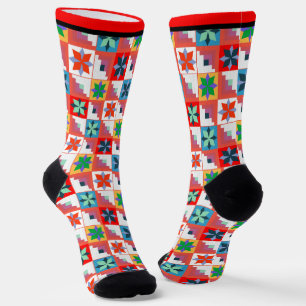 Calcetines Patrón geométrico multicolor