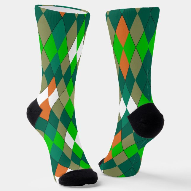Calcetines Patrón geométrico multicolor rombos minimalismo (Angular)