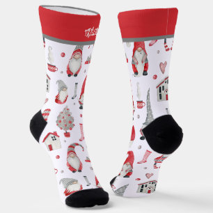 Calcetines Patrón Gnome de Navidades personalizados