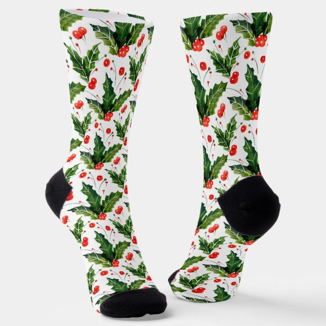 Calcetines Patrón holly de navidades (Angular)