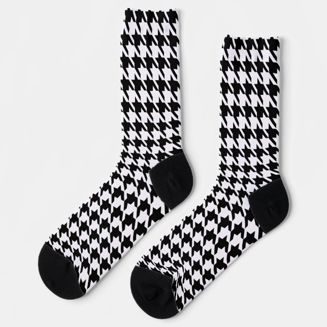 Calcetines Patrón Houndstap negro y blanco (Izquierda)