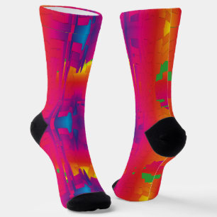 Calcetines Patrón Indio de Color Vibrante Festivo 