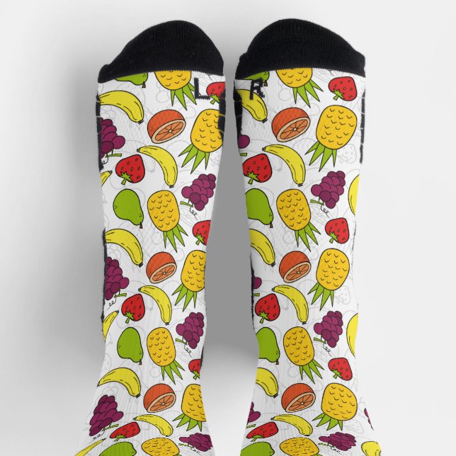 Calcetines Patrón ininterrumpido de frutas | Patrón de superf (Arriba)