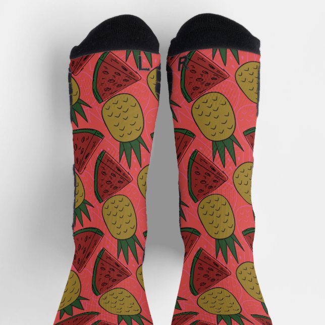 Calcetines Patrón ininterrumpido de frutas | Patrón de superf (Arriba)