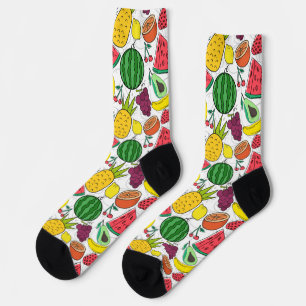 Calcetines Patrón ininterrumpido de frutas   Patrón de superf