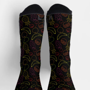 Calcetines Patrón ininterrumpido de frutas   Patrón de superf