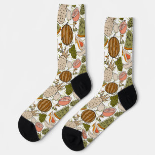 Calcetines Patrón ininterrumpido de frutas   Patrón de superf