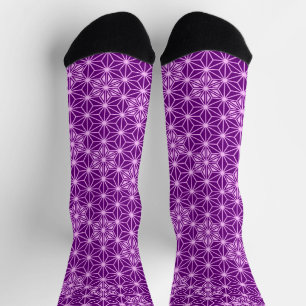 Calcetines Patrón japonés de asanoha, púrpura anquilosante