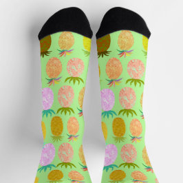 Calcetines Patrón jugoso de piña y lima