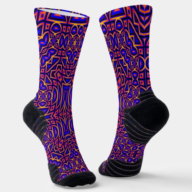 Calcetines Patrón Kaleidoscopio Retro Clásico (Angular)