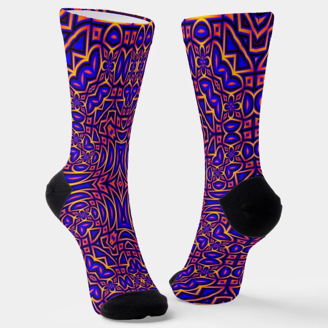 Calcetines Patrón Kaleidoscopio Retro Clásico (Angular)