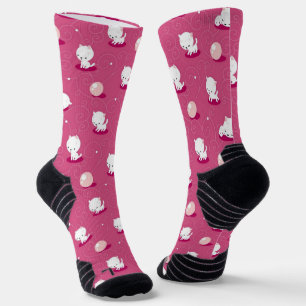 Calcetines Patrón Kitty de Bonito rosa