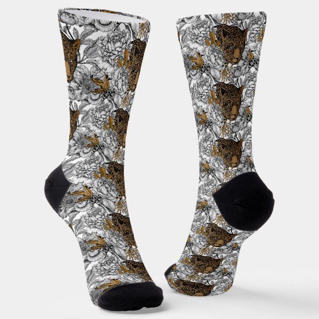 Calcetines Patrón Leopard & Peonies (Angular)