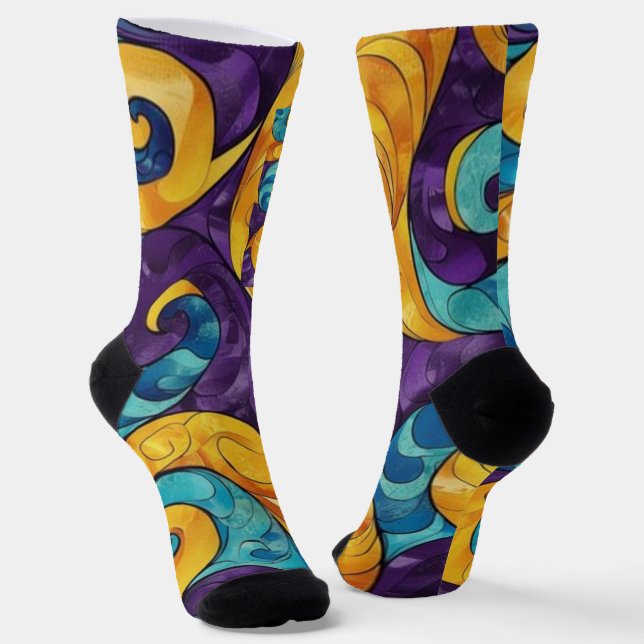 Calcetines Patrón Māori de Nueva Zelanda Paua (Angular)