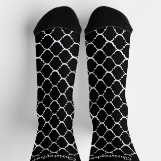Calcetines Patrón Marroquí Negro Diseño