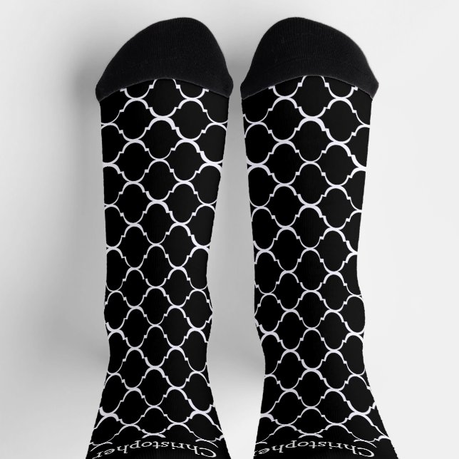 Calcetines Patrón Marroquí Negro Diseño (Arriba)