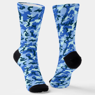 Calcetines Patrón militar de camuflaje azul