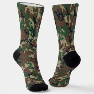 Calcetines Patrón militar de Camuflaje de Woodland