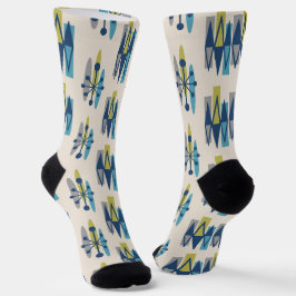 Calcetines Patrón moderno de la era atómica de mediados de si