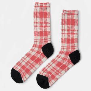 Calcetines Patrón moderno rojo y blanco