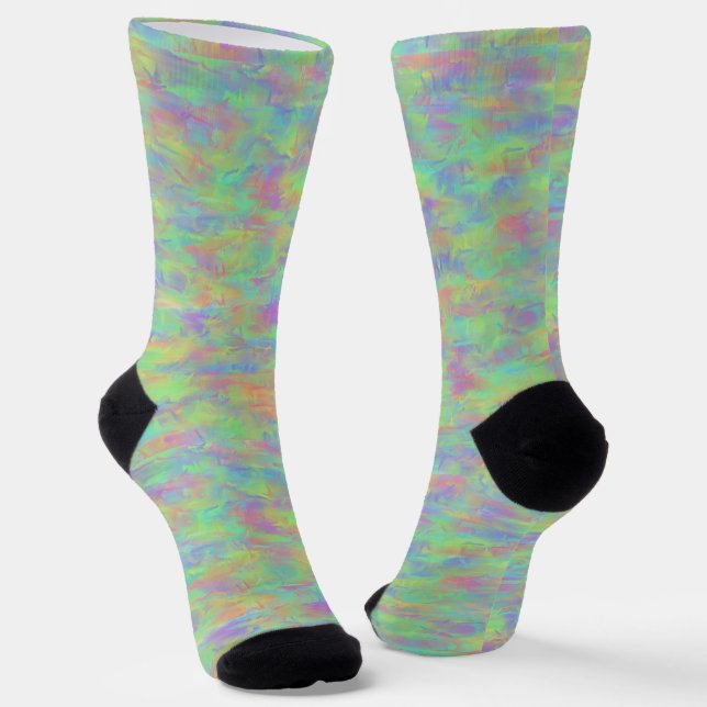 Calcetines Patrón multicolor abstracto (Angular)