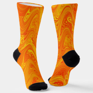 Calcetines Patrón Naranja Amarillo Rojo de mármol