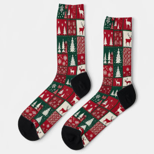 Calcetines Patrón Navideño Vibrante