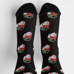 Calcetines Patrón Navideño Vintage con Regalos Envieltos