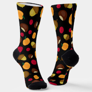 Calcetines Patrón negro de la cosecha de otoño