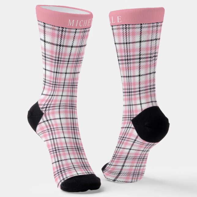 Calcetines Patrón negro rosado de personalizado (Angular)