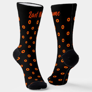 Calcetines Patrón negro verde Naranja personalizado