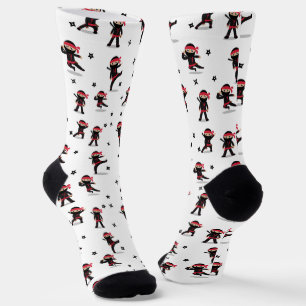 Calcetines Patrón negro y rojo tipo Ninja