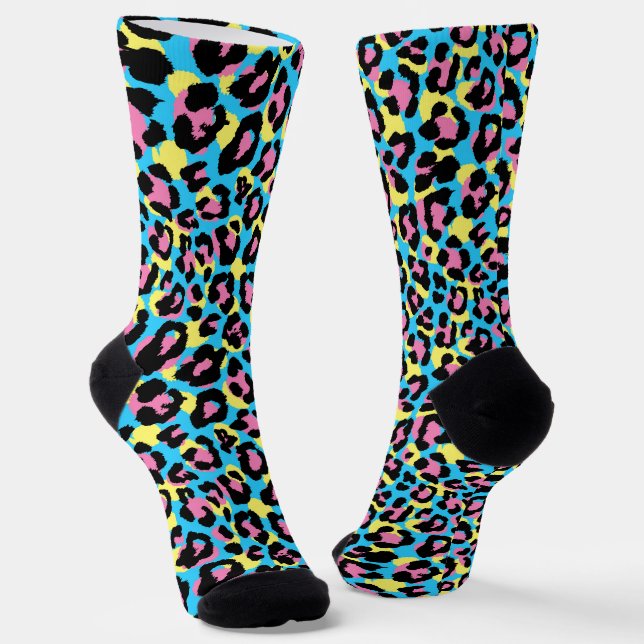 Calcetines Patrón Neon Leopard Spots (Angular)