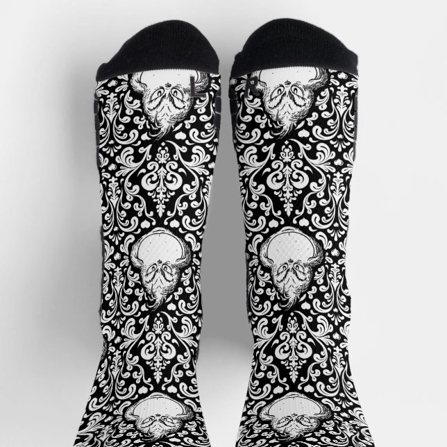Calcetines Patrón Ornate Black Grinch (Arriba)