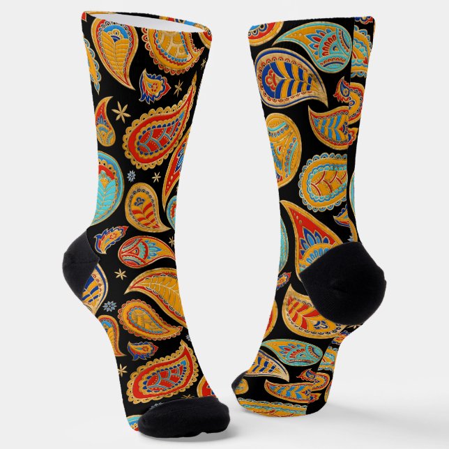 Calcetines Patrón Paisley colorido (Angular)