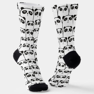 Calcetines Patrón Panda blanco y negro