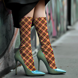 Calcetines Patrón pastelero rosado verde Art Tartán