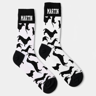 Calcetines Patrón personalizado de perro vienés Dachshund