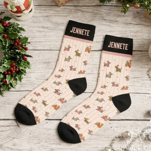 Calcetines Patrón personalizado de perro vienés Dachshund par