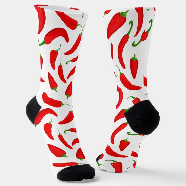 Calcetines Patrón picante de pimienta de chile rojo (Angular)