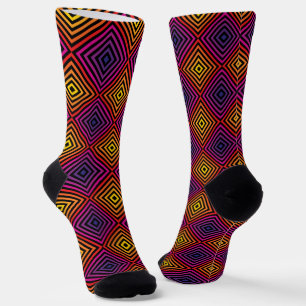 Calcetines Patrón psicodélico de Chevron Arcoiris