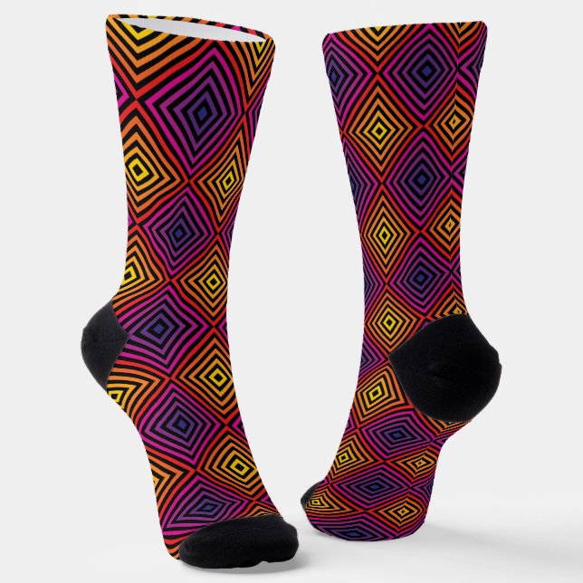 Calcetines Patrón psicodélico de Chevron Arcoiris (Angular)