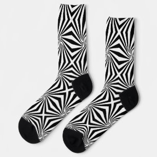 Calcetines Patrón radiado blanco y negro Thunder_Cove