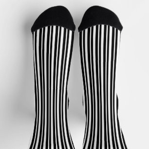 Calcetines Patrón rayado tradicional negro y blanco