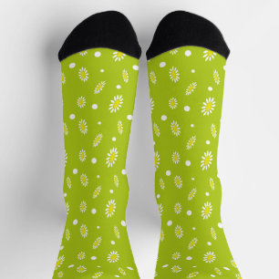 Calcetines Patrón Retro de Primavera de Margarita con Lunares
