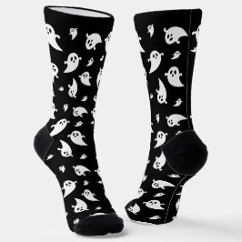 Calcetines Patrón simple de fantasmas blancos lindo Halloween