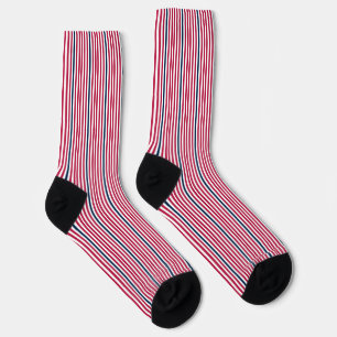 Calcetines Patrón simple de franjas verticales rojas y azules